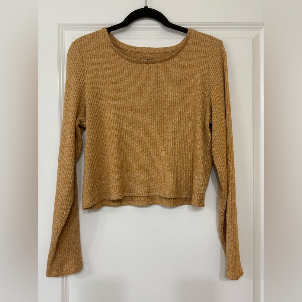 American Eagle Outfitters Camel Long Sleeve Tee